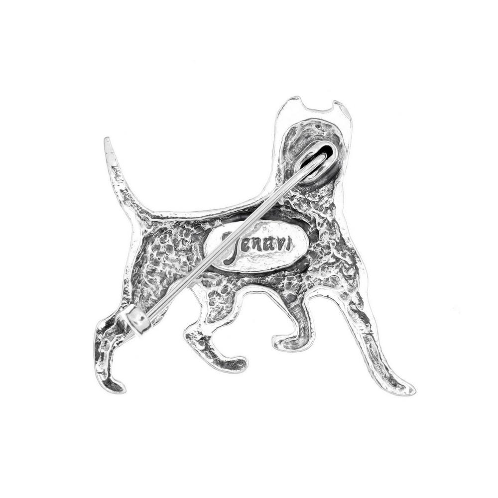 "Блэр" брошь в серебряном покрытии из коллекции "Bow-wow" от Jenavi с замком булавка