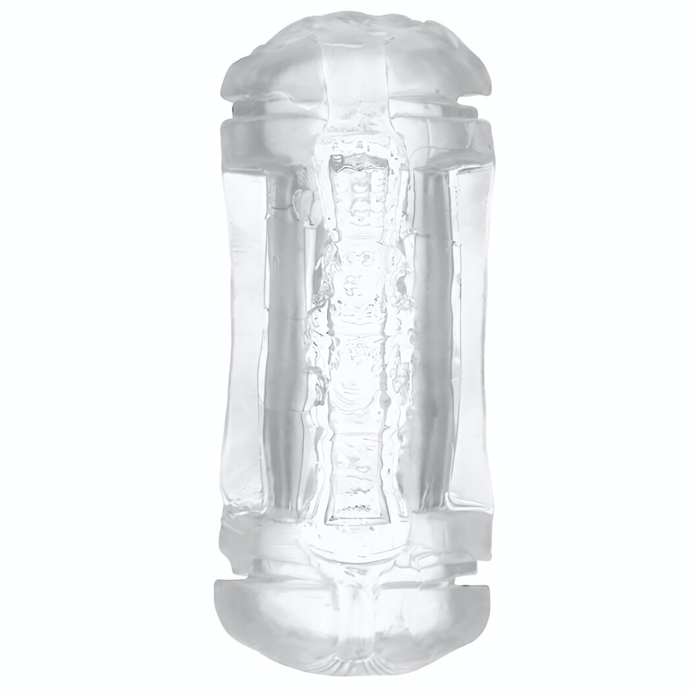 Прозрачный двусторонний мастурбатор Sophia - вагина и анус (Цвет: прозрачный)