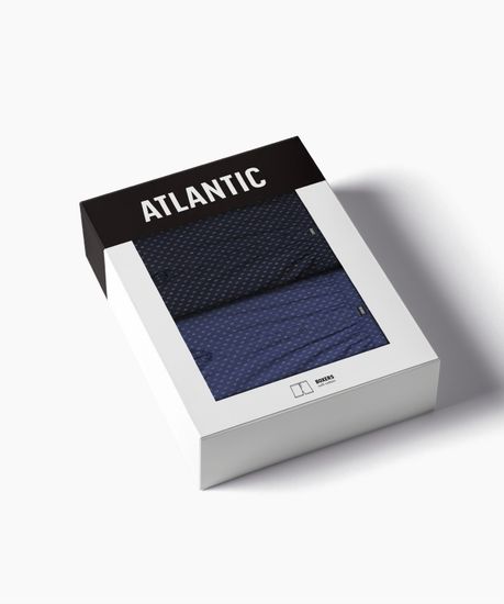 Трусы (2 шт) мужские семейные Atlantic 2MBX-069, хлопок, темно-синий + темно-голубой
