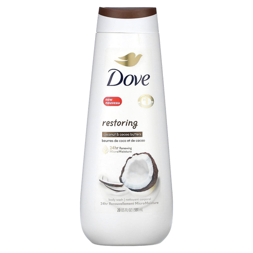 Dove, восстанавливающий гель для душа, кокос и какао-масло, 591 мл (20 жидк. унций)