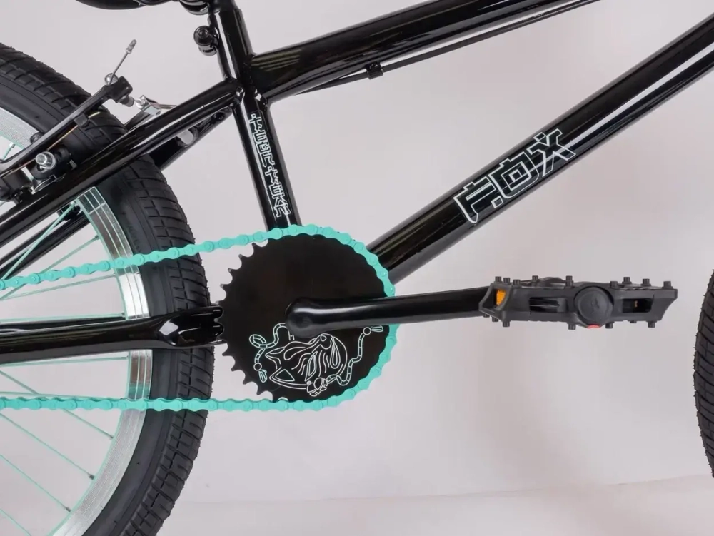 Велосипед BMX Tech Team Fox 20" 2023 черно-бирюзовый