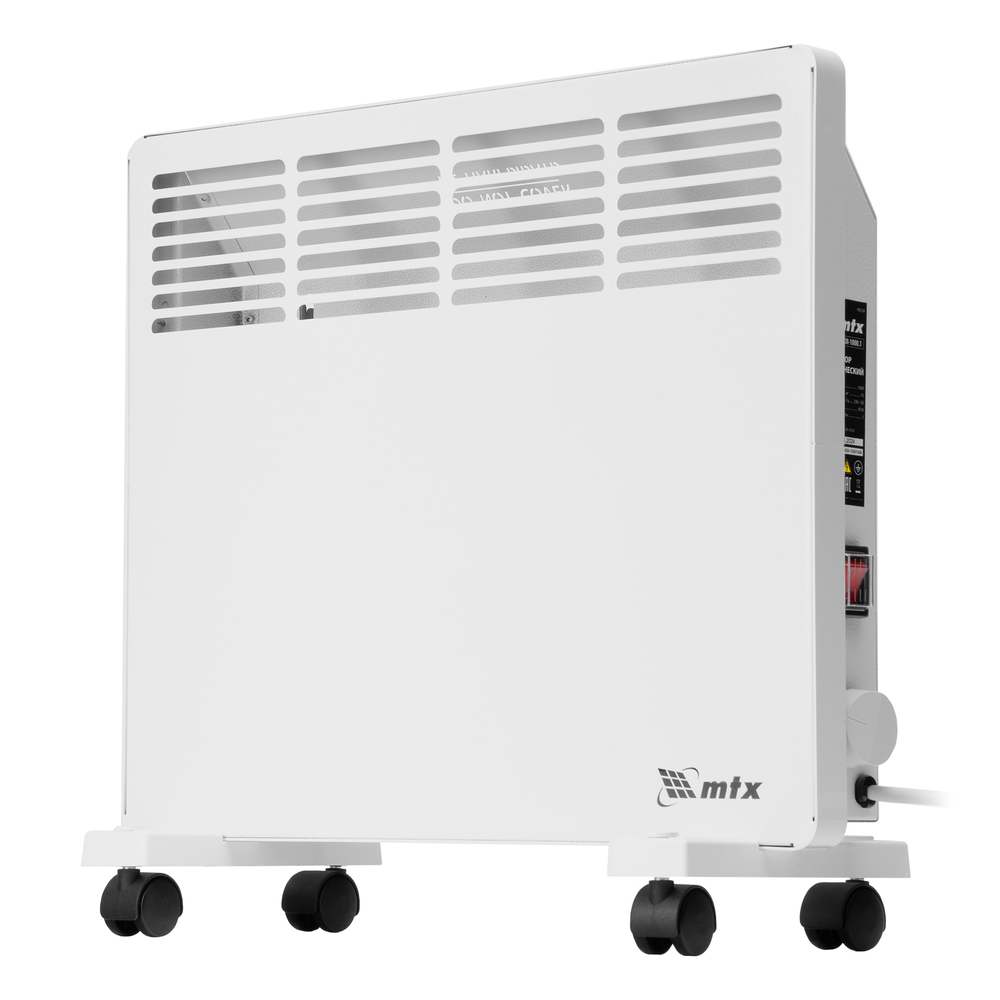 Конвектор электрический КМ-1000.1, 230 В, 1000 Вт, X-образный нагреватель, колеса, термостат MTX