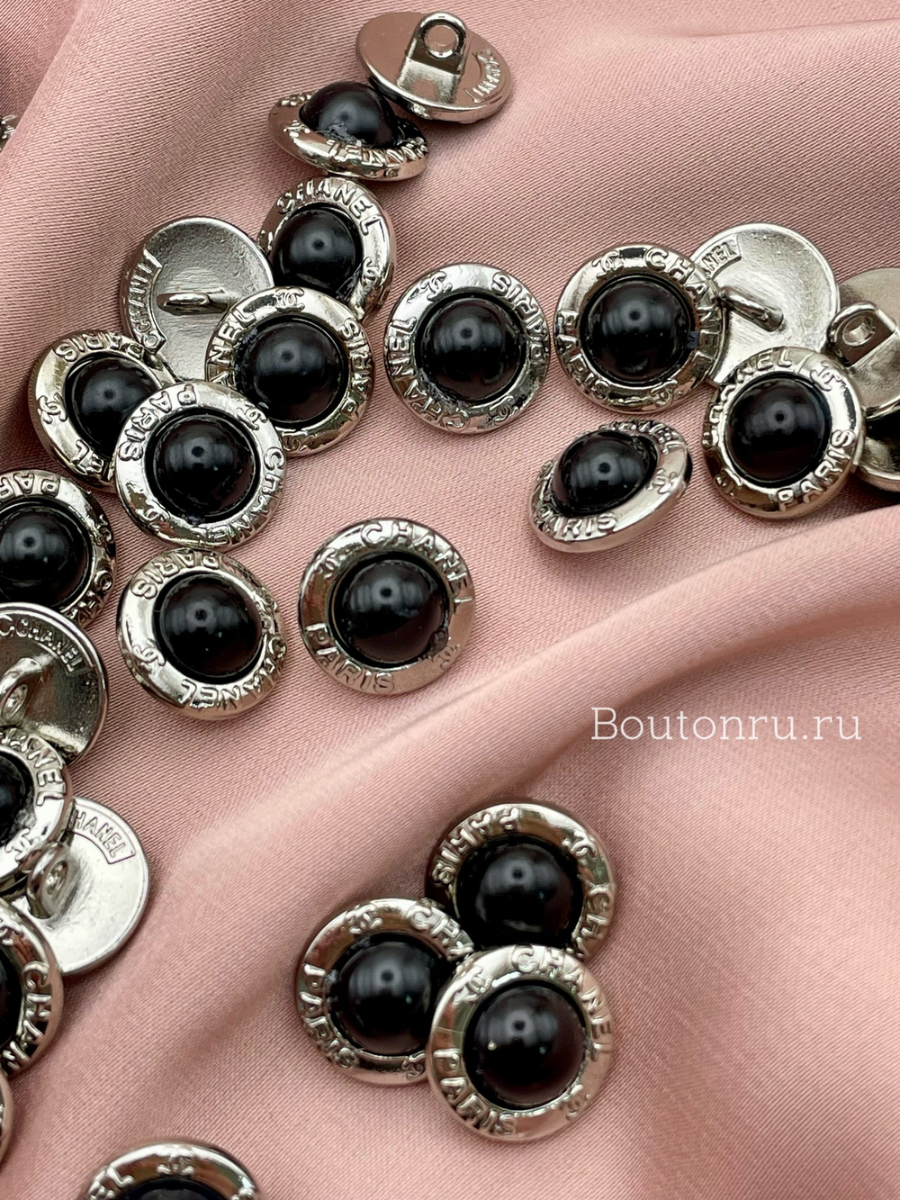 Пуговицы Шан. Жемчуг серебро черные (скидка)