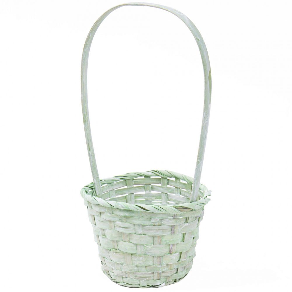 Корзина (бамбук) D13xН9,5 НН28 СВЕТЛО-ЗЕЛЕНЫЙ