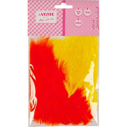 Набор "Перья для декорирования. Красный микс" 10*15мм, 50 шт, ассорти