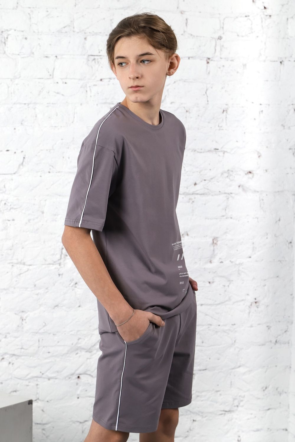 Костюм для мальчика Оливер-1 Виотекс СЕРЫЙ