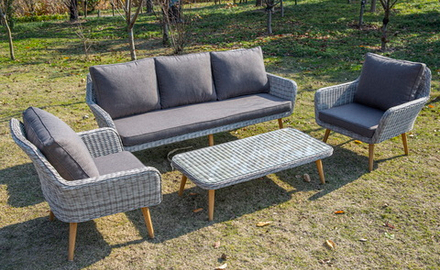 "Прованс" столик журнальный из ротанга, цвет бежевый