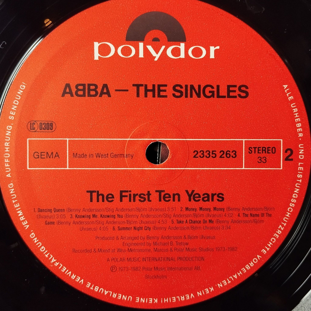 Винтажная виниловая пластинка LP АББА ABBA The Singles (The First Ten Years) (Germany 1982) Dancing Queen