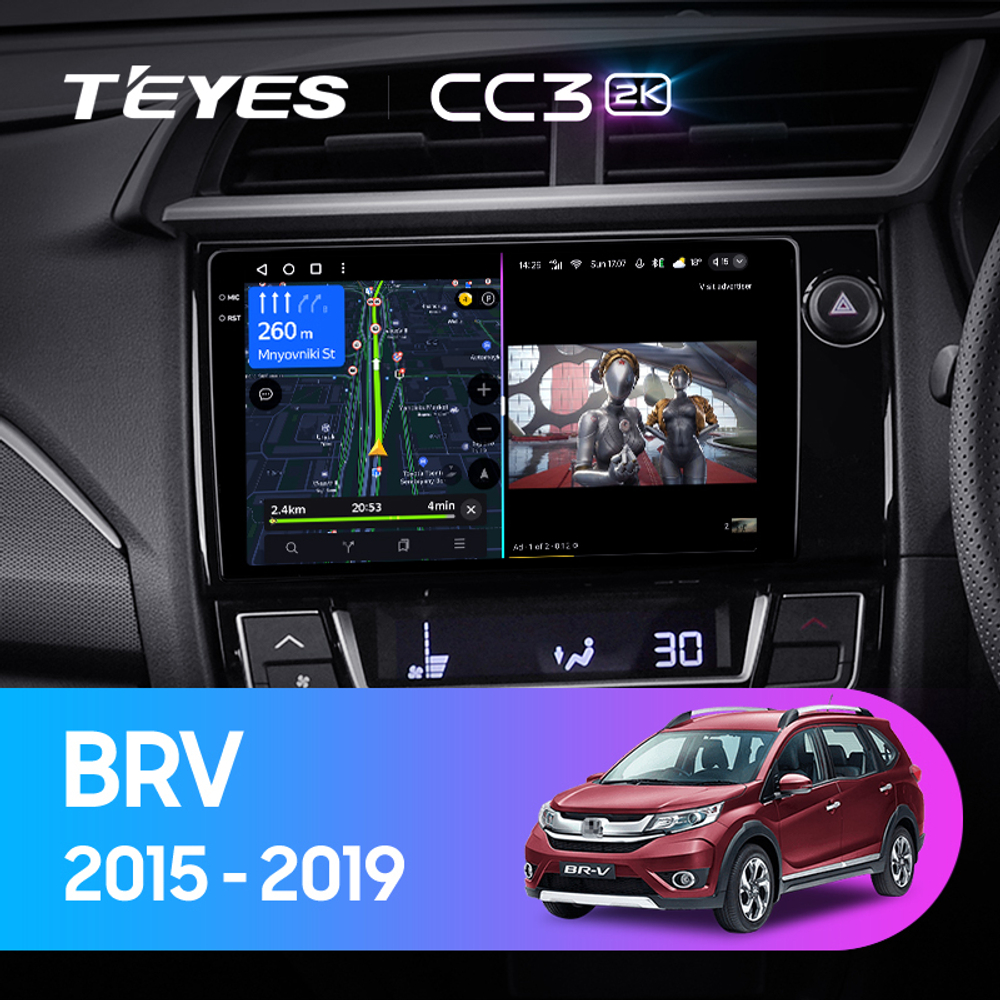 Teyes CC3 2K 9"для Honda BR-V 2015-2019