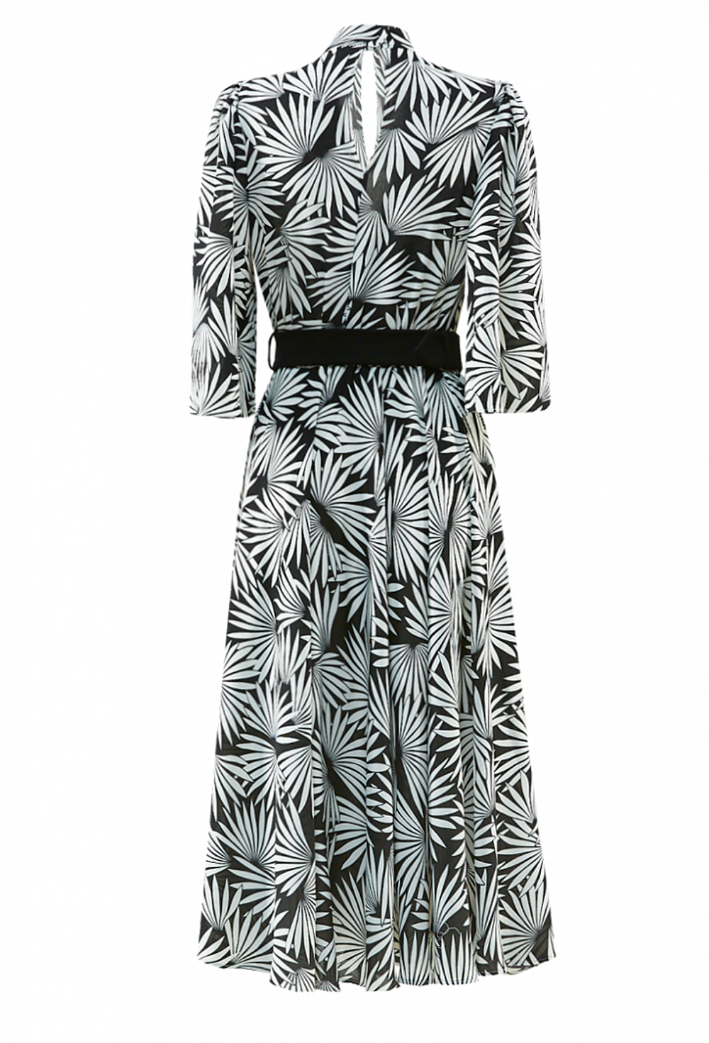 Платье до колена с поясом и с широким рукавом 30-01-20 SS