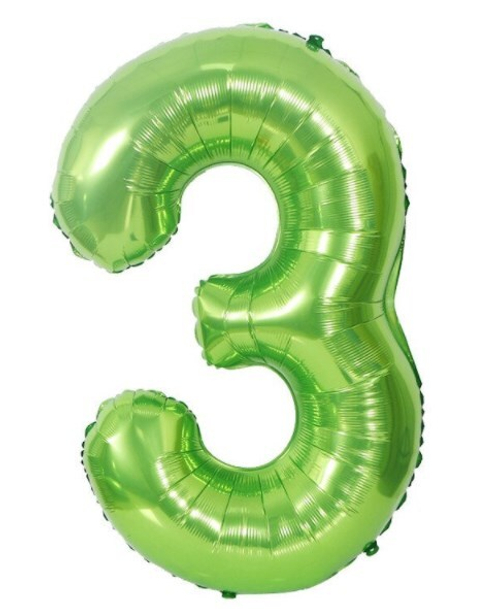 Шар цифра №3 Салатовый