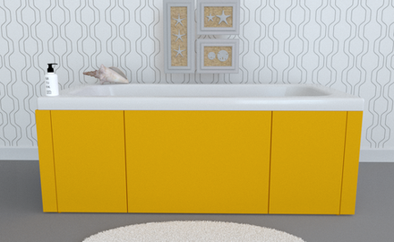 Экран под ванну комбинированный TR-8-216 желтый матовый soft touch