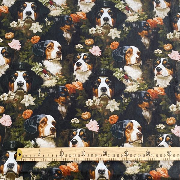 СОБАКИ В ЦВЕТАХ, 100% хлопок Handmade Fabrics 2