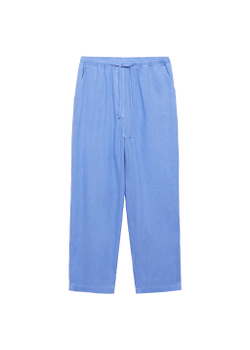 Прямые брюки с хлопком и льном