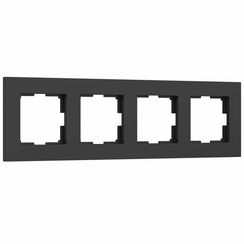 Рамка Werkel Slab 4-постовая черный матовый 38369