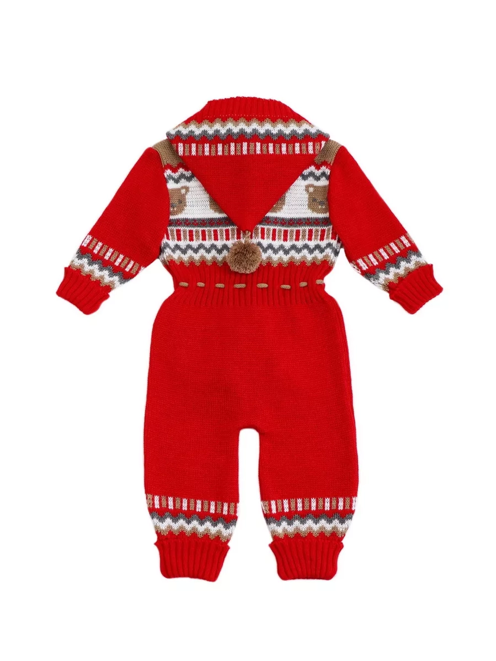 Вязаный комбинезон для новорожденных и малышей на молнии
