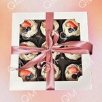 Коробка под капкейки с окошком 250*250*100 мм (9) (белая) целлюлозный картон с односторонним мелованным покрытием, эконом, 50шт