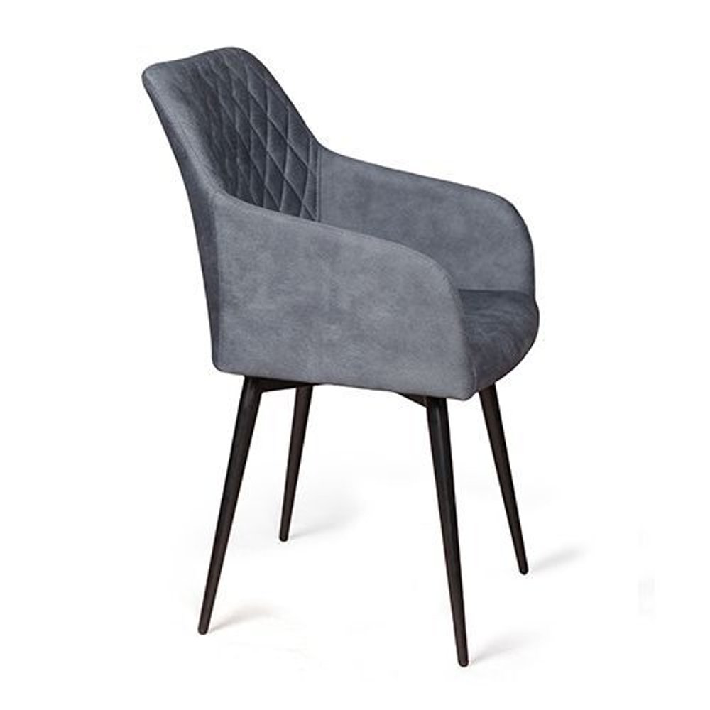 Стул Robert поворотный 90 градусов, функция возврата, антишум, замша apache темно серый