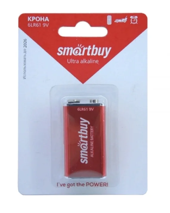 Элемент питания SMARTBUY  6LR61/1B (крона)   (12/240)