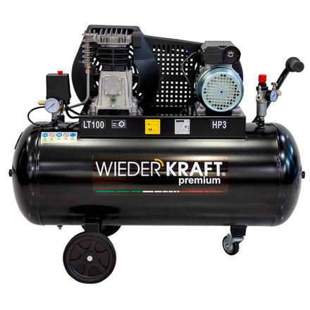 WDK-91040 Компрессор поршневой с ременным приводом 400 л/мин, 2.2 КВт, 220 В, ресивер 100 л