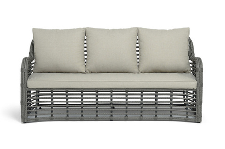 "Ницца" диван из искусственного ротанга трехместный, цвет серый