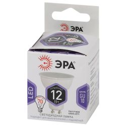 Лампа светодиодная ЭРА STD LED MR16-12W-860-GU10 12Вт софит холодный дневной свет GU10 | Лампы cветодиодные Точечные (Софиты) (MR, PAR)