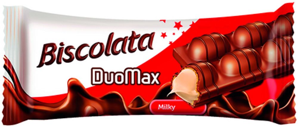 Biscolata DuoMax Вафли в Шоколаде с Молочной Начинкой 44г