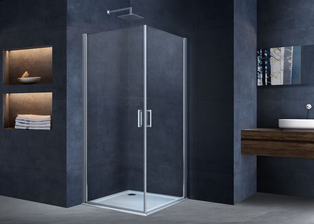 Душевой уголок Alpha VSR2-3AL, хром, стекло прозрачное