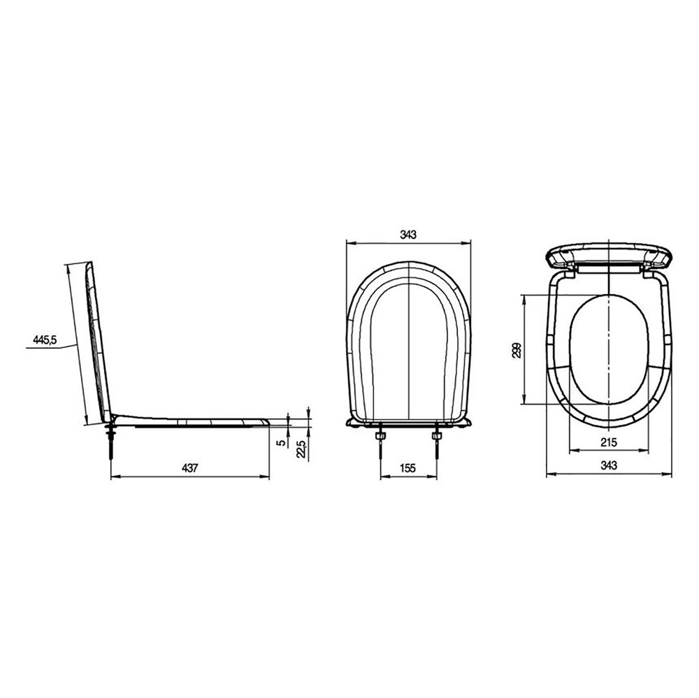 Сиденье для унитаза "Комфорт" голубовато-белое ИНКОЭР