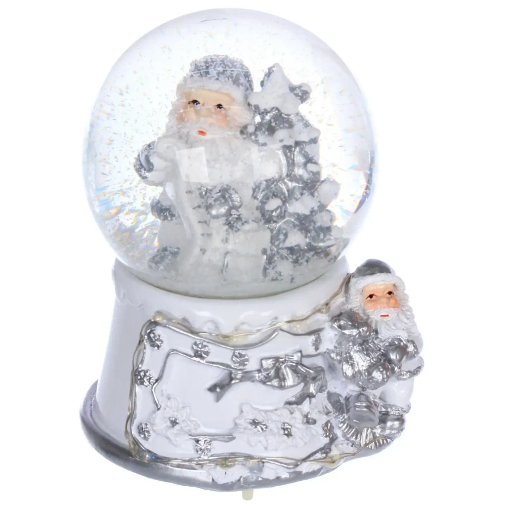 Сувенир Снежный шар «Белая сказка» 9*9*12.5 см (с музыкой и подсветкой), микс