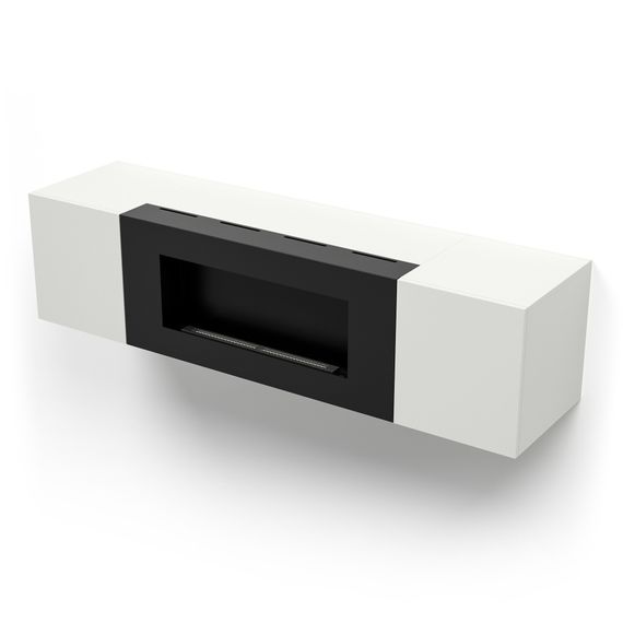 Тумба с биокамином Firelight BFP-P1600 белая купить в Москве и Московской области по низкой цене с доставкой по России — (3) Тумба с биокамином Firelight BFP-P1600 белая — (3)