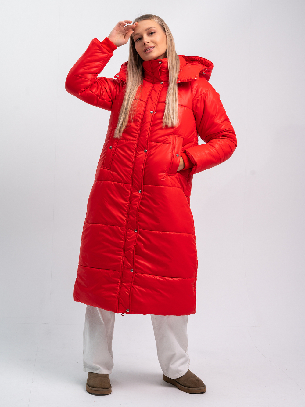 Пальто зимнее "Дейзи" женское красный