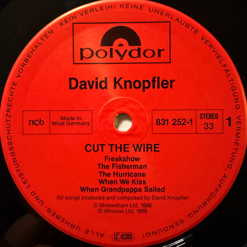 David Knopfler – Cut The Wire (Германия 1986г.)Т