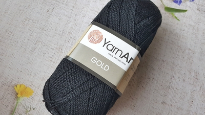 Пряжа YarnАrt "Gold" 9038 чёрный с чёрным