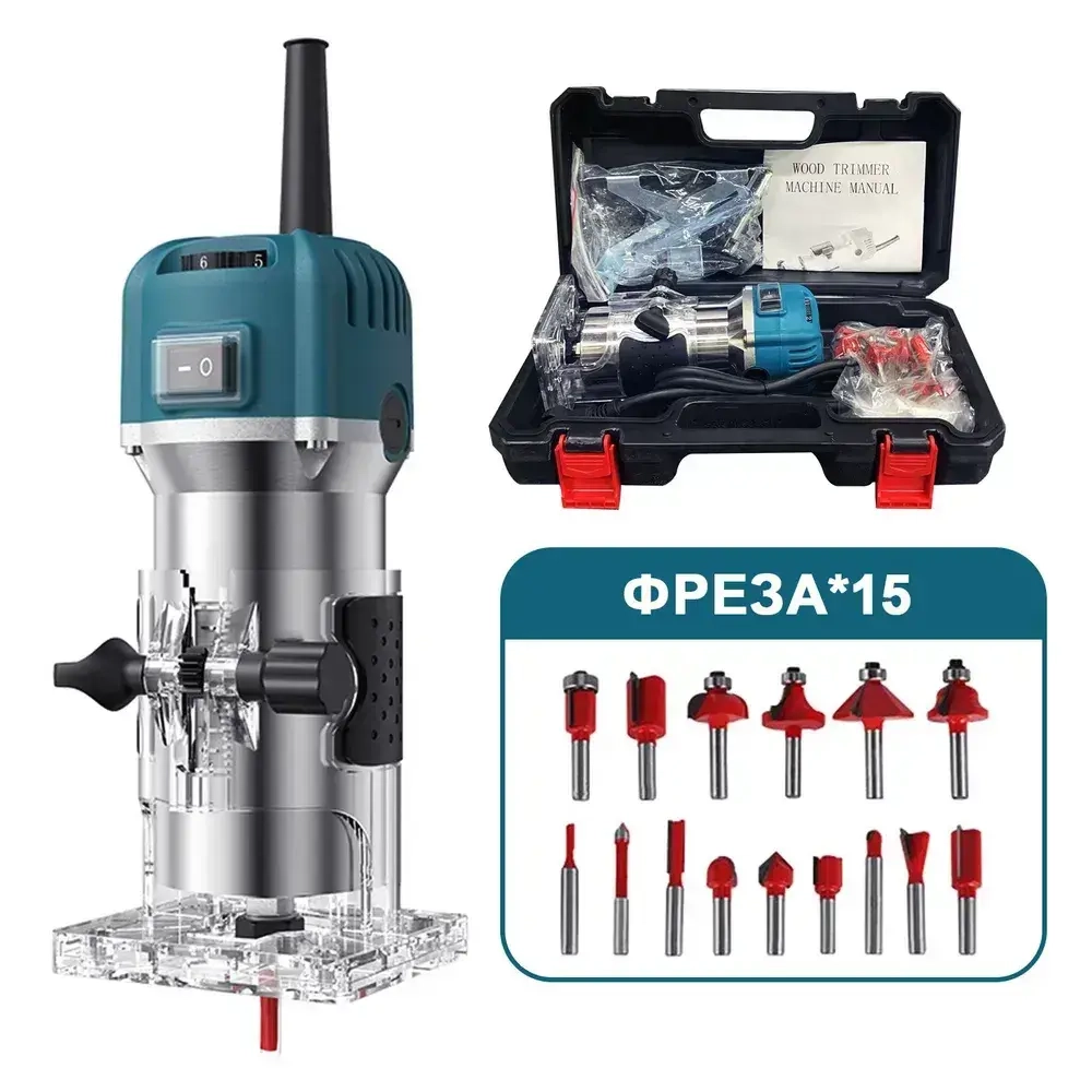 Фрезер по дереву электрический, гравировальный станок, цанга 6.35 мм, 30 000 об/мин, 800 Вт