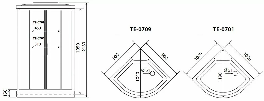 Душевая кабина Timo ECO TE 0709 90x90