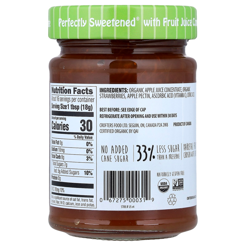 Crofter's Organic, органический спред Just Fruit®, со вкусом клубники, 283 г (10 унций)
