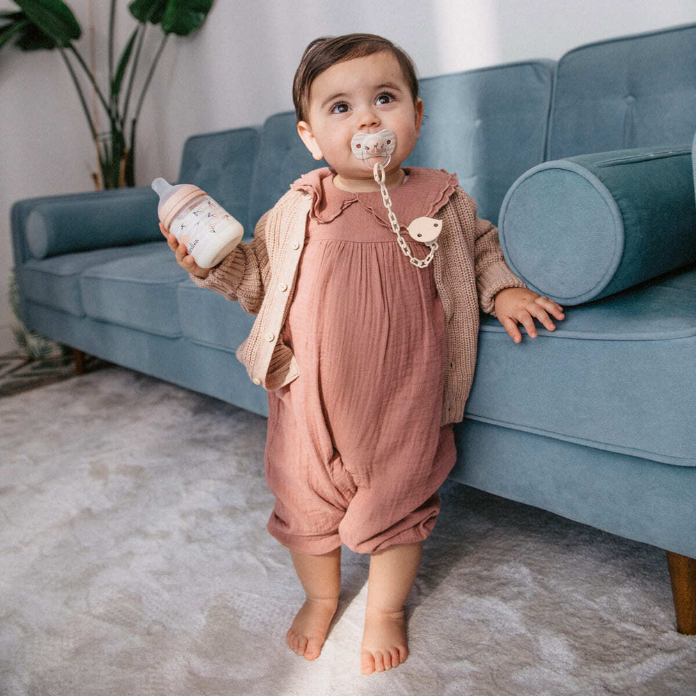 Бутылочка для кормления Suavinex Birdies 150 мл розовая, 0 мес+