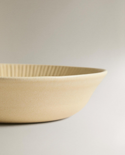 Zara Home тарелка глубокая из каменной керамики, цвет бежевый, 26 см