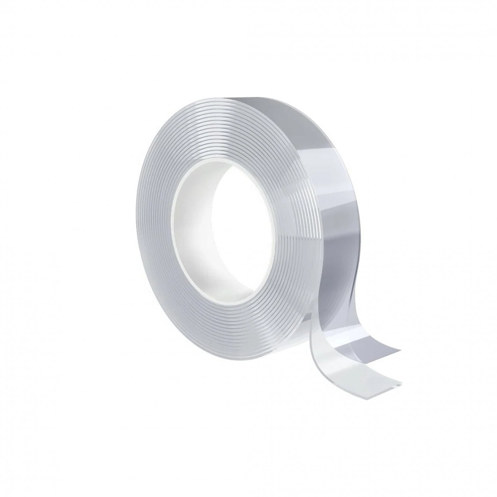 Клейкая лента (нанолента) двусторонняя многоразовая Alingar, 20 мм * 2 м, толщина 1 мм, основа полипропилен