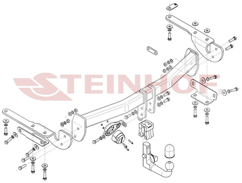 Фаркоп на Toyota Highlander 2019- (паспорт и сертификат в комплекте)(без электрики) Steinhof.T-157