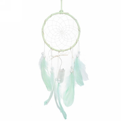 Украшение-оберег «Ловец Снов-Dream» 13*50см цвет нежно-зеленый, с подсветкой