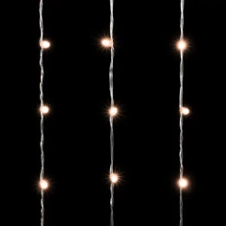 Светодиодный занавес с колпачком 2*3 м., 600 экстра теплых белых LED ламп, прозрачный провод ПВХ, IP65, LTC (PCL602CAP-10-2EWW)