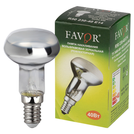 Лампа Favor R50 230-40 E14 40Вт 230В рефлектор с отражателем