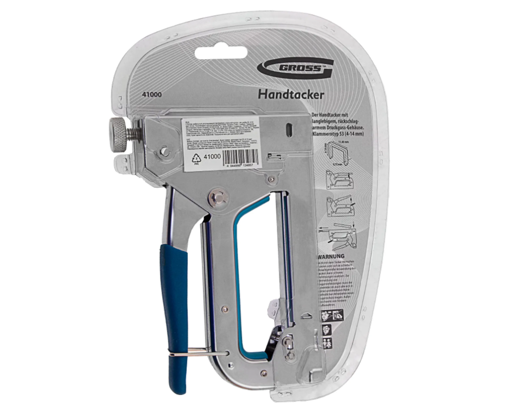 Степлер мебельный регулируемый Gross Handwerker стальной корпус, тип скобы 53, 4-14 мм 41000