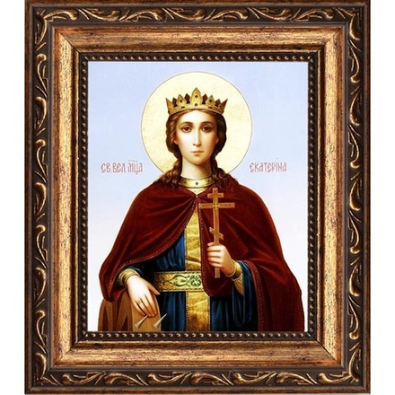 Екатерина Александрийская Святая великомученица. Икона на холсте.