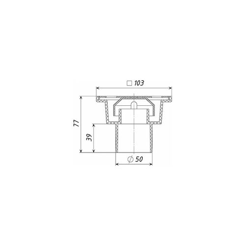 Трап вертикальный 150х150 мм нержавеющая сталь d=50 мм