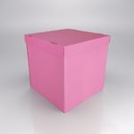 Большая коробка сюрприз для шаров розовая (60х80) с надписью и бантом (оформленная)