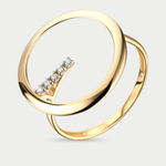 Кольцо женское из желтого золота 585 пробы с фианитами (арт. 017941-4102)