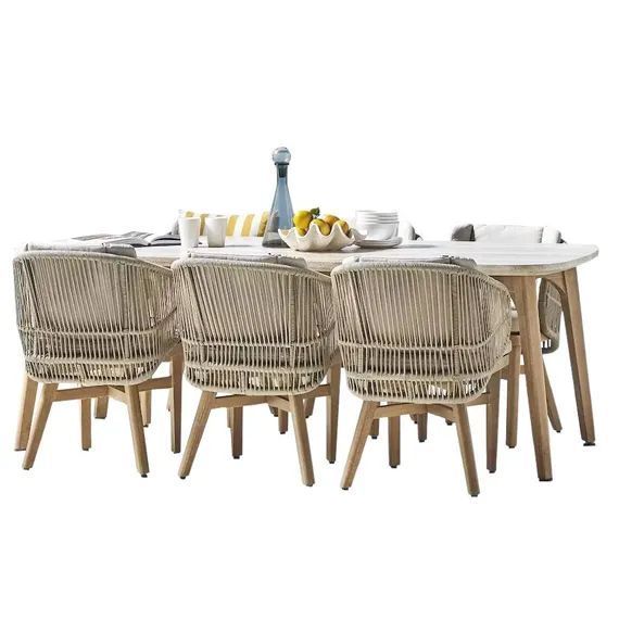 Комплект уличной мебели Mali из массива эвкалипта, стол 170х90 см, 6 стульев